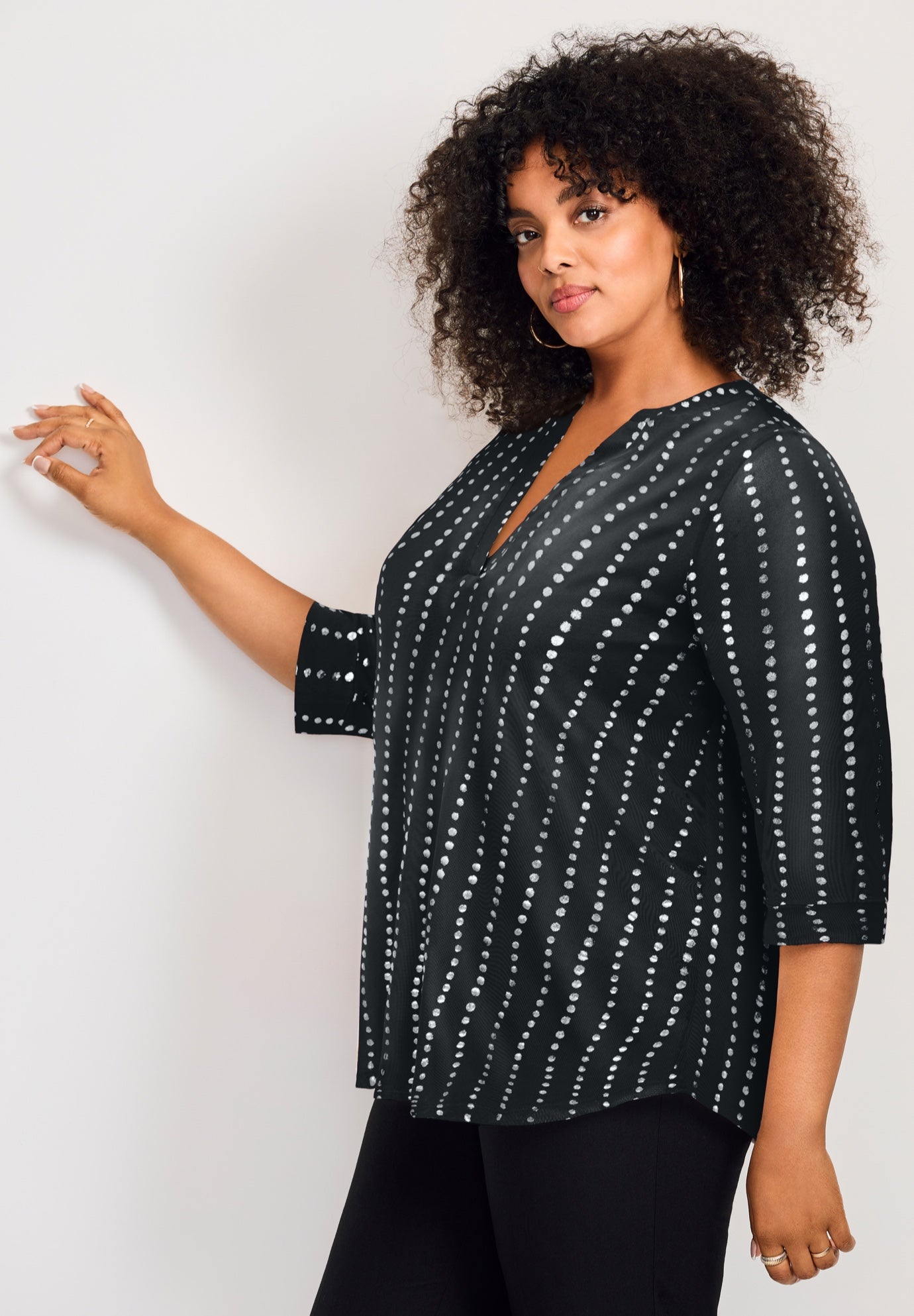 Split-Neck Foil Top image number 2