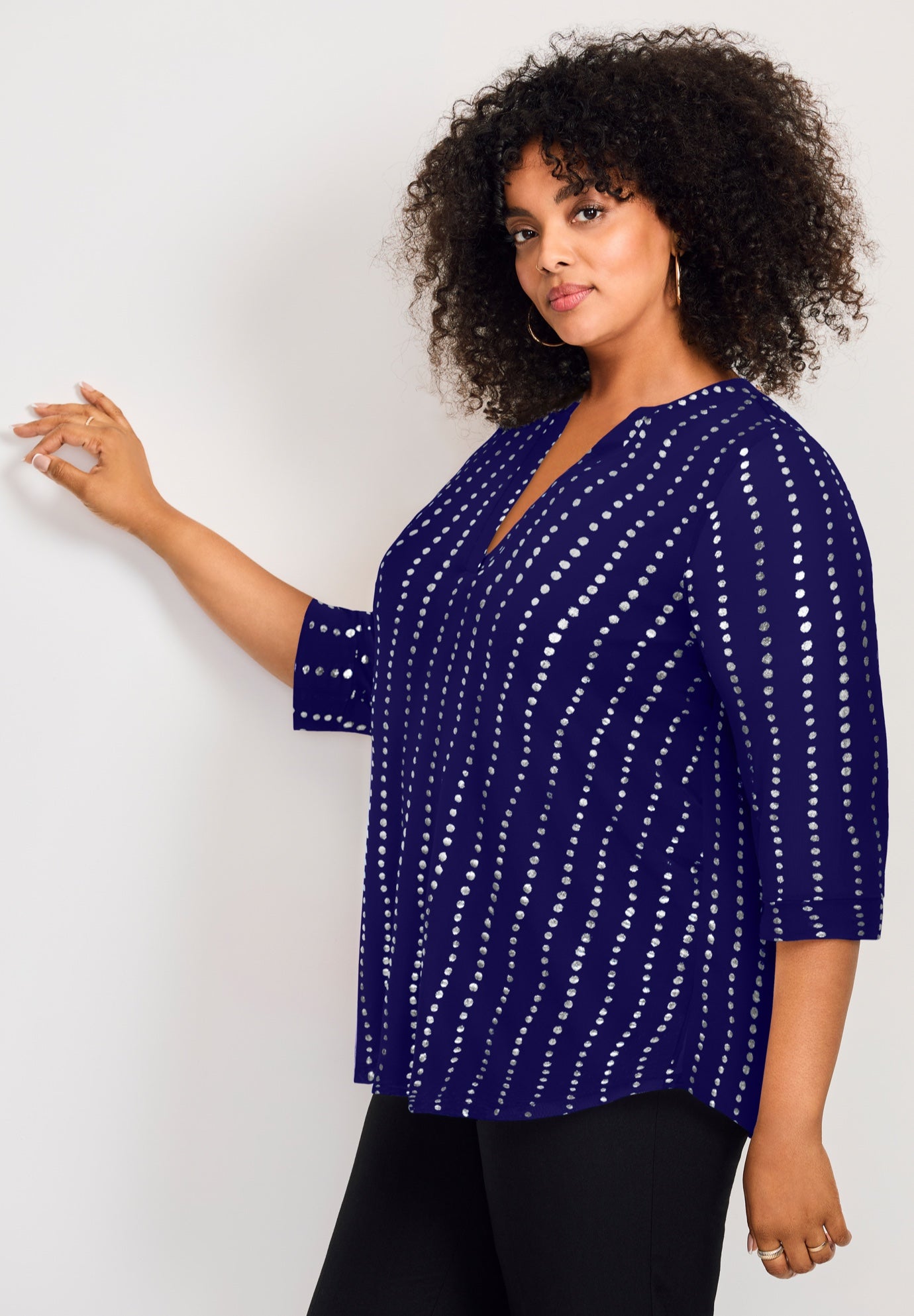 Split-Neck Foil Top image number 2