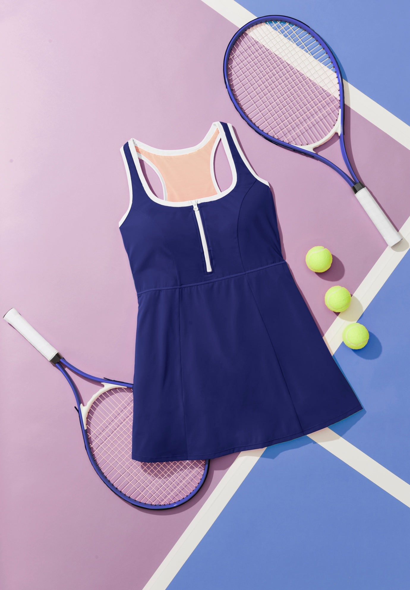 Zip-Front Contrast Trim Swimdress image number 5