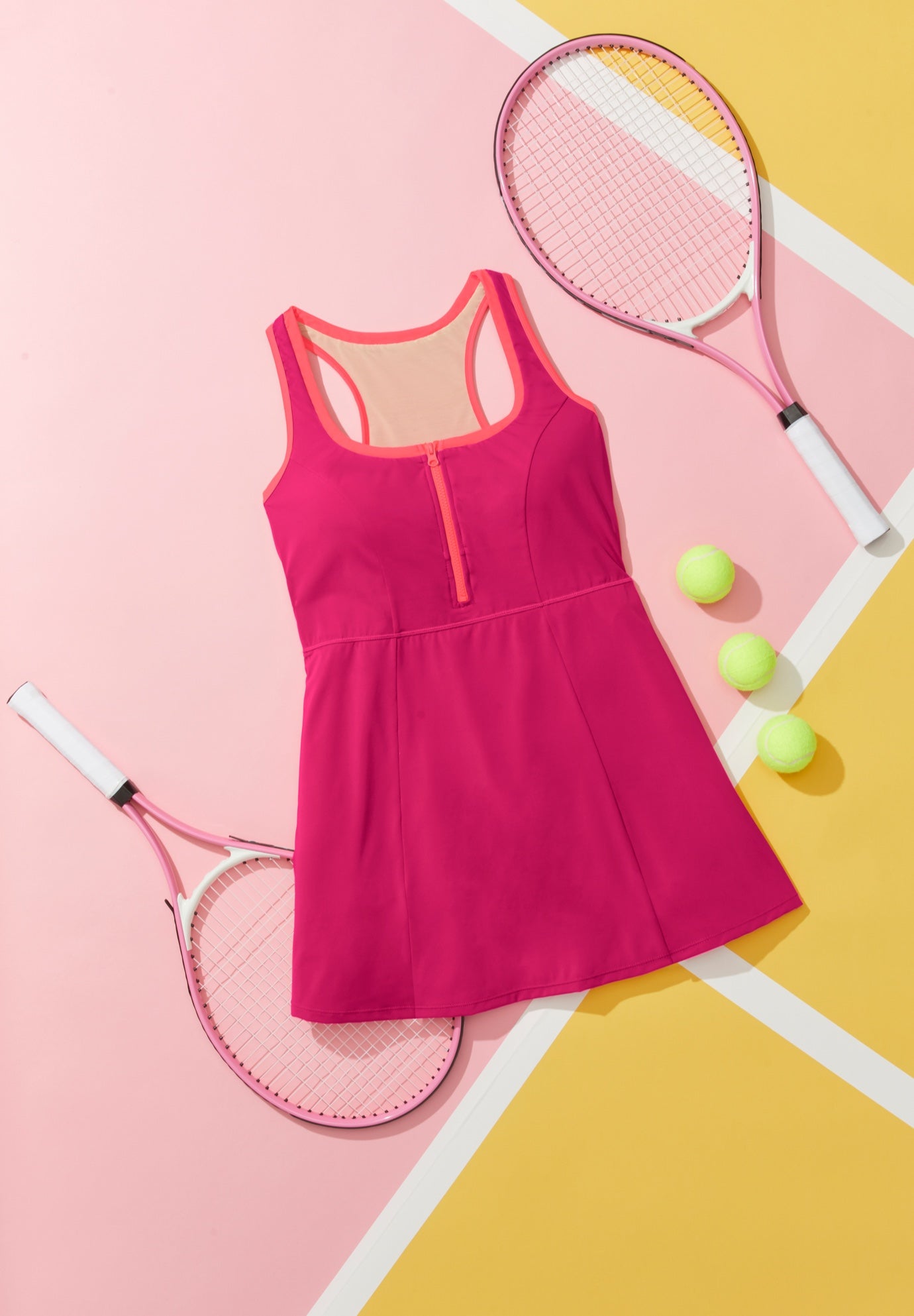 Zip-Front Contrast Trim Swimdress image number 6