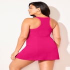 Zip-Front Contrast Trim Swimdress image number null