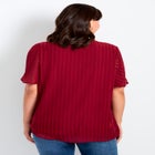 Split Neck Flutter Sleeve Blouse image number 1