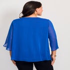 Lurex Stripe Tulip Sleeve Blouse image number 1