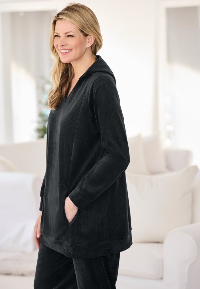 Velour Hoodie Sweatshirt image number 2