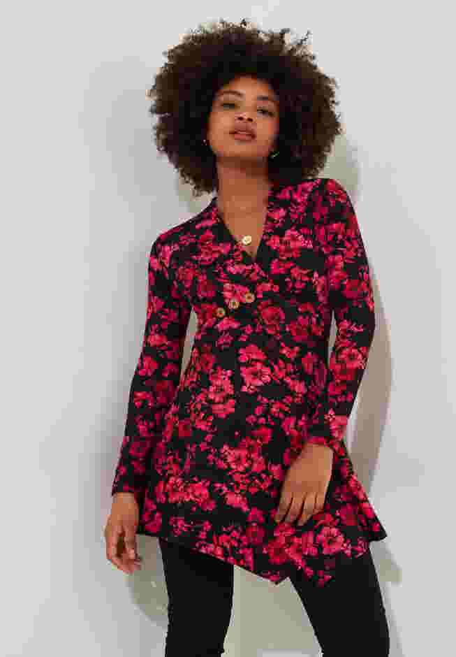Stretch Knit Asymmetrical Tunic image number 2