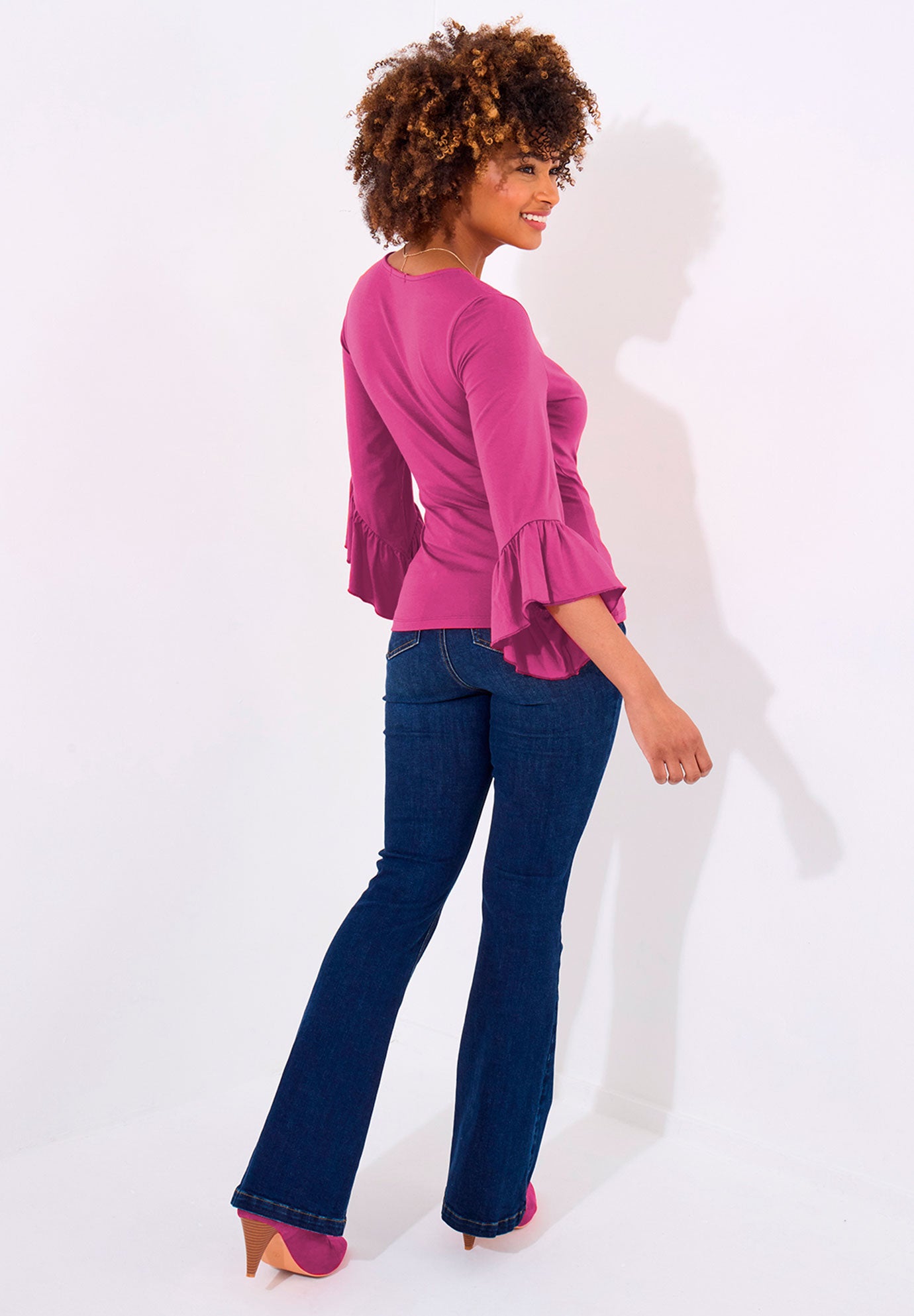 Stretch Knit Bell Sleeve Top image number 2