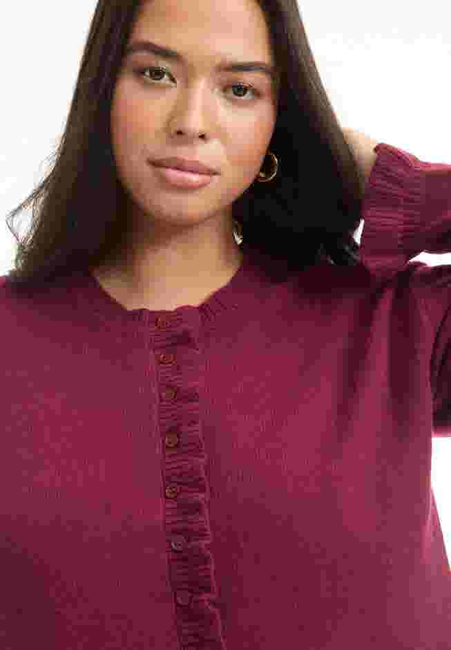 Ruffle Hem Buttoned Sweater image number 1