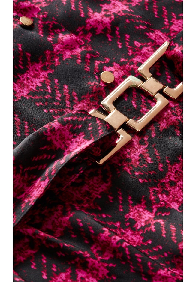 Eva Longline Gold Waist Belt Print Shirt image number 8