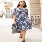 Stretch Ponte Flare Dress image number null