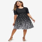 Stretch Ponte Flare Dress image number null