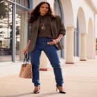Plus Size Drop Needle Mockneck Lightweight Sweater Knit image number 1