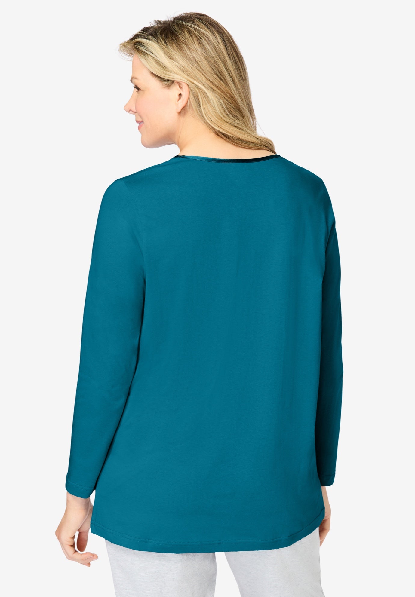 Satin Trim Sleep Tee image number 1