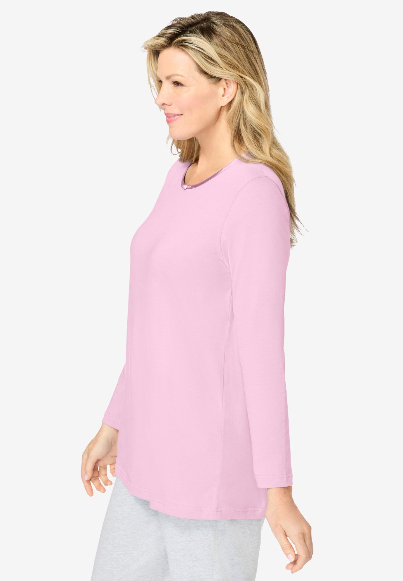 Satin Trim Sleep Tee image number 2