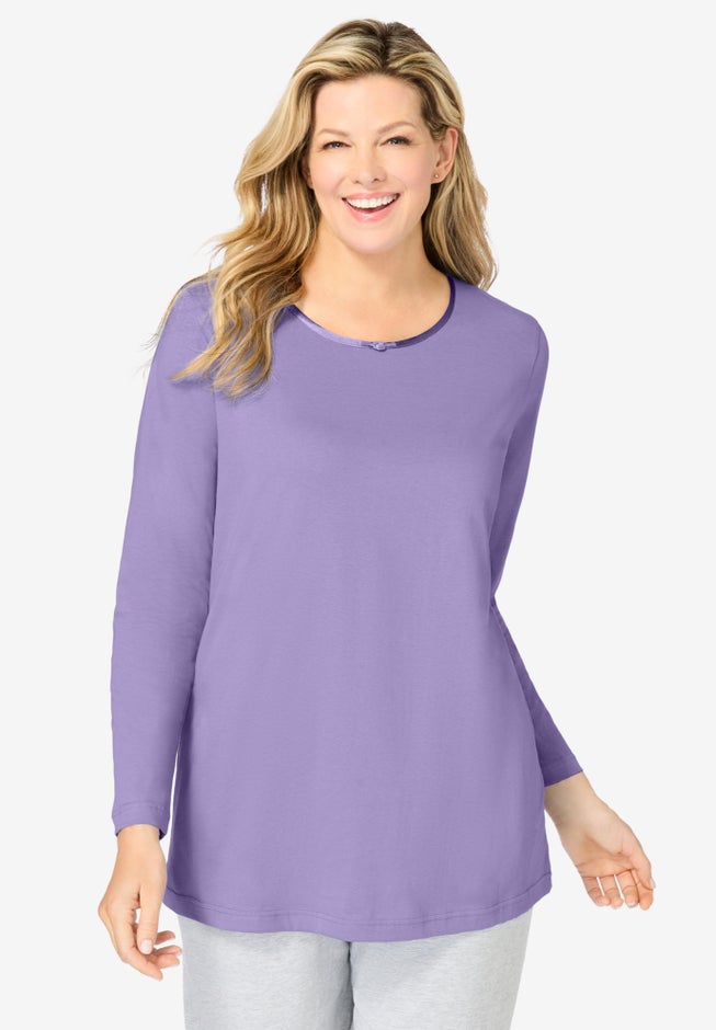 Satin Trim Sleep Tee image number 0