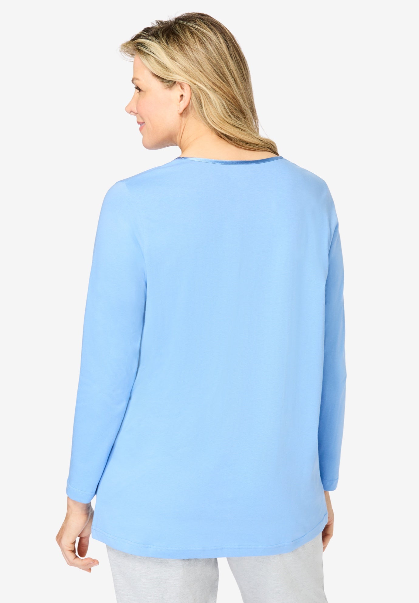 Satin Trim Sleep Tee image number 1