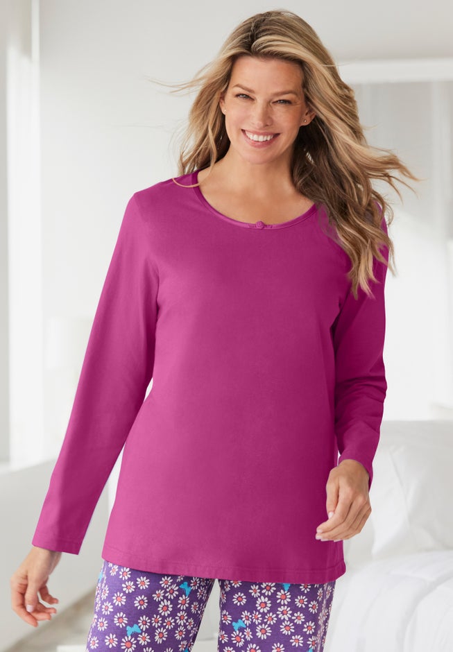 Satin Trim Sleep Tee image number 0