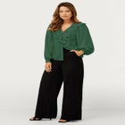 Ruffled Button Front Blouse image number null