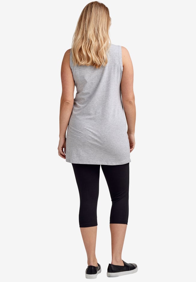 Stretch Knit Jersey Scoopneck Sleeveless Tank image number 1