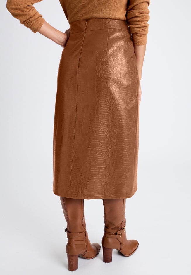 Faux Croc Wrap Skirt image number 2