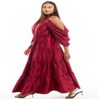 Off-The-Shoulder Halter Maxi Dress image number null