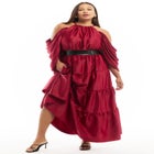 Off-The-Shoulder Halter Maxi Dress image number null