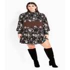 Cassia Puff Sleeves Ruffle Placement Dress image number null