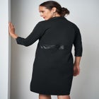 Faux Leather Trim Dress image number null