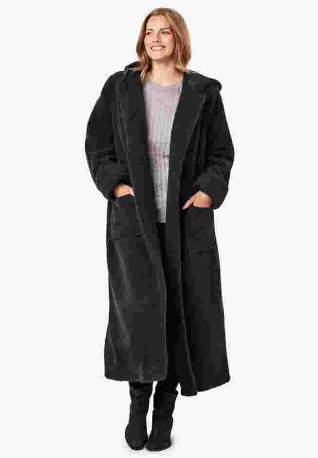 Long Hooded Berber Fleece Coat image number 1