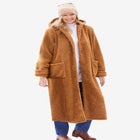 Long Hooded Berber Fleece Coat image number null
