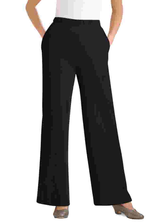 Women's Plus-Size 7-Day Rib-Knit Wide-Leg Pull-On Pants image number 0