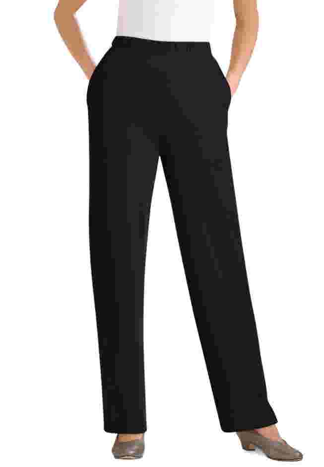 Women's Plus-Size 7-Day Rib-Knit Wide-Leg Pull-On Pants image number 1