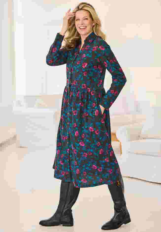 Snap-Front Thermal Shirtdress image number 2