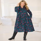 Snap-Front Thermal Shirtdress image number null