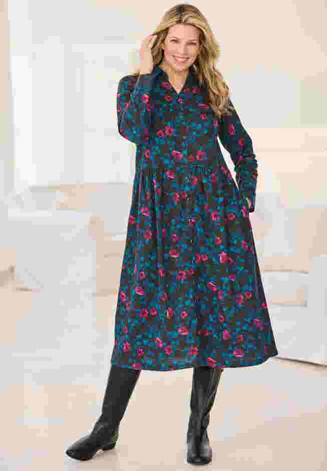 Snap-Front Thermal Shirtdress image number 0