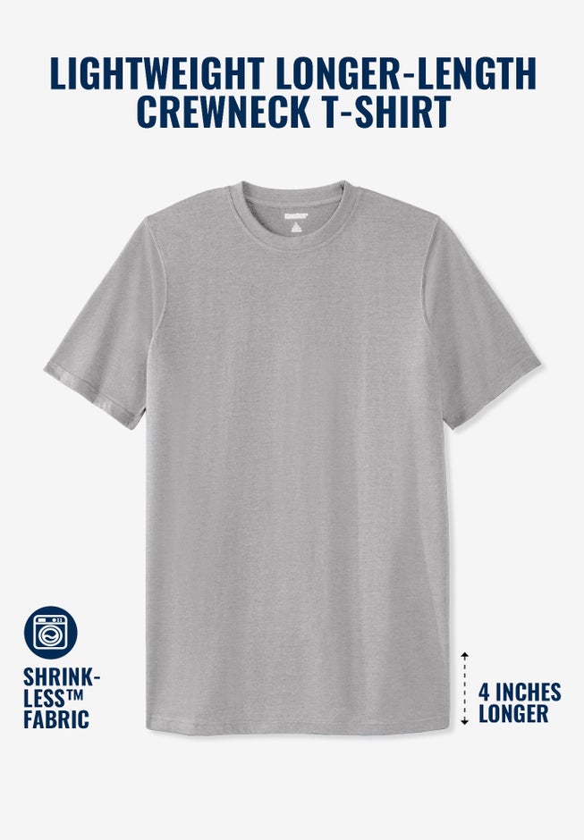 Shrink-Less&trade; Lightweight Longer-Length Crewneck T-Shirt image number 4