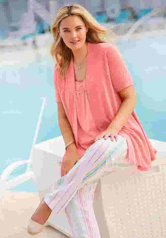 Crochet-Trim Knit Top image number 5