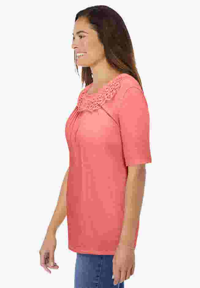 Crochet-Trim Knit Top image number 2