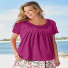 Crochet-Trim Knit Top image number null