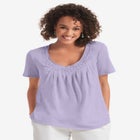 Crochet-Trim Knit Top image number null