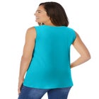 Perfect Sleeveless Shirred V-Neck Tunic image number null