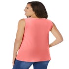 Perfect Sleeveless Shirred V-Neck Tunic image number null