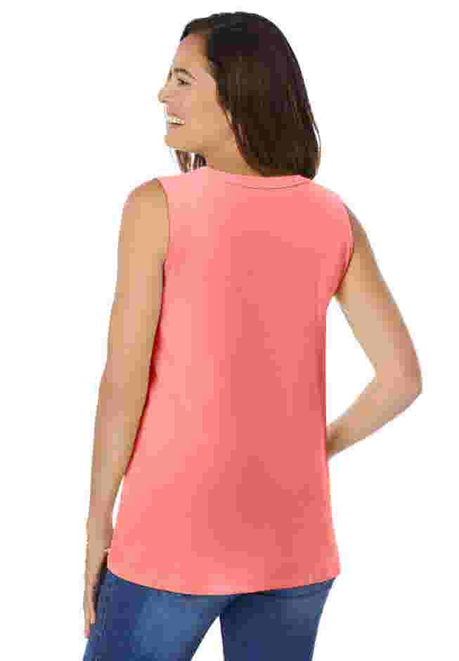 Perfect Sleeveless Shirred V-Neck Tunic image number 1