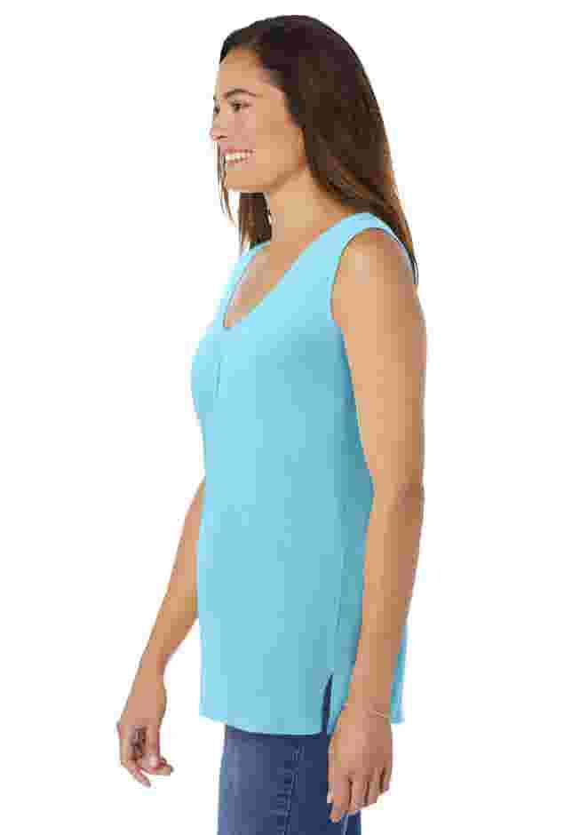 Perfect Sleeveless Shirred V-Neck Tunic image number 2