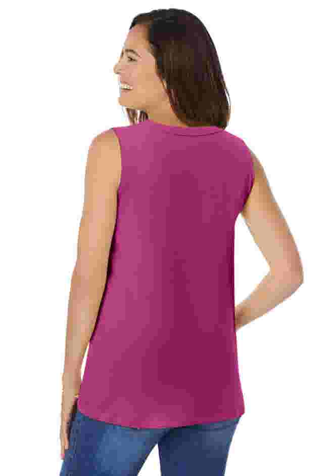 Perfect Sleeveless Shirred V-Neck Tunic image number 1