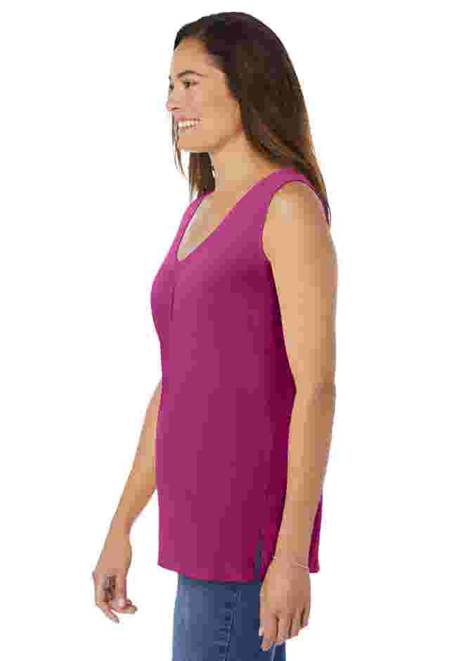 Perfect Sleeveless Shirred V-Neck Tunic image number 2