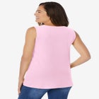 Perfect Sleeveless Shirred V-Neck Tunic image number null