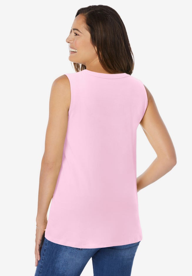 Perfect Sleeveless Shirred V-Neck Tunic image number 1