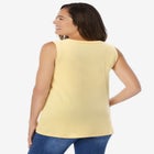 Perfect Sleeveless Shirred V-Neck Tunic image number null