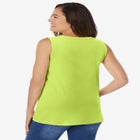 Perfect Sleeveless Shirred V-Neck Tunic image number null