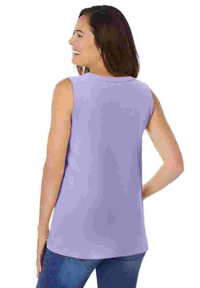 Perfect Sleeveless Shirred V-Neck Tunic image number 1